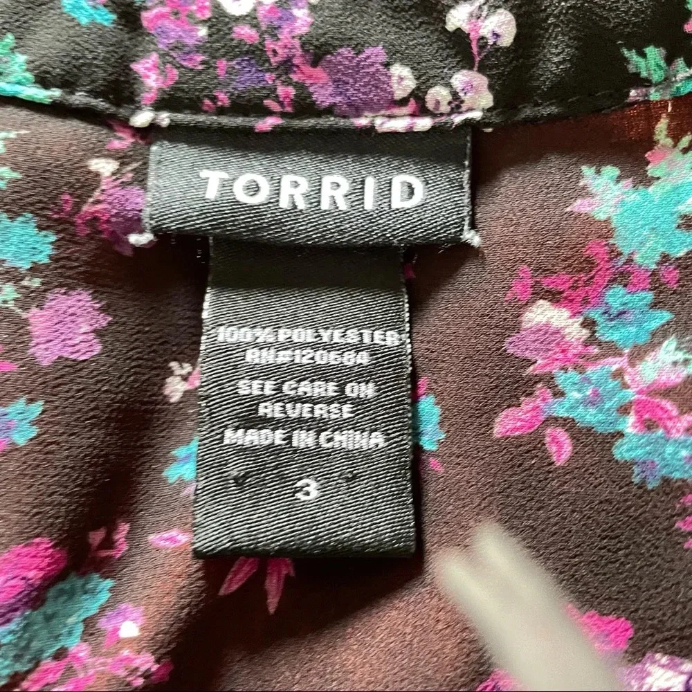 Torrid Floral Boho Blouse Top size 3X - Picture 5 of 5